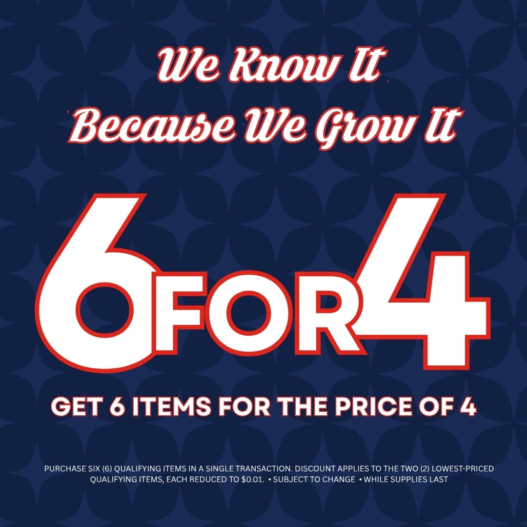 6 for 4 ~ Get 6 Items for the Price of 4 at Enjoy The Farm cannabis dispensaries in California