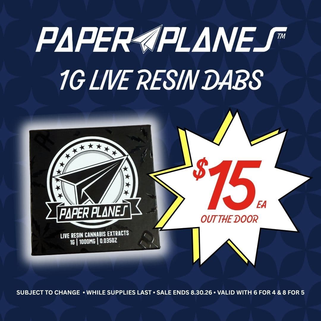 Paper Planes 1g Live Resin at Enjoy The Farm cannabis dispensaries in California